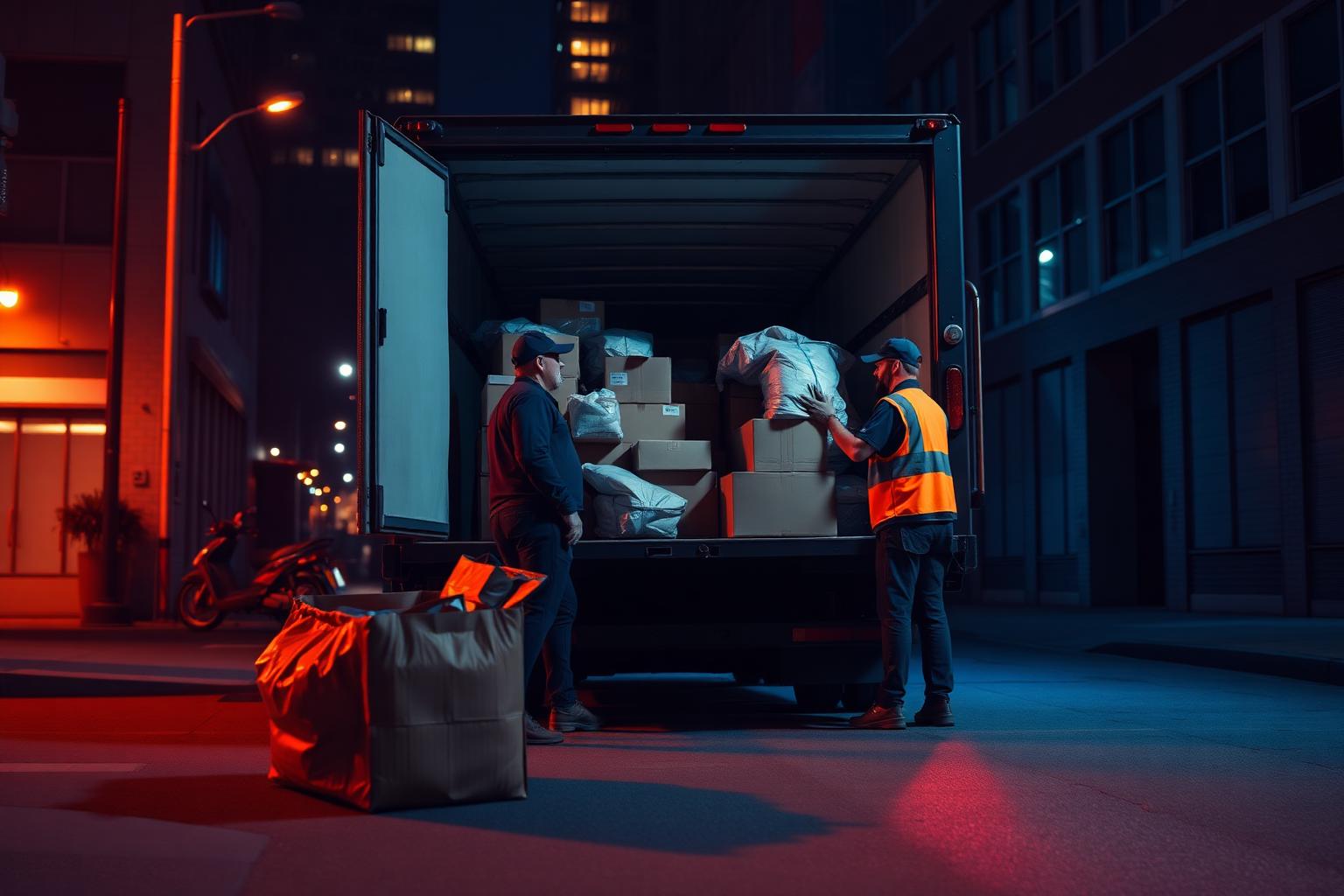 ProVal Solutions crew loading a junk removal truck